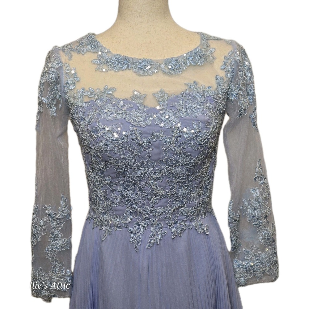 Lilac Purple Blue Beaded Haute Couture Mother Of Bride Dress Wedding Formal S* - Picture 3 of 15